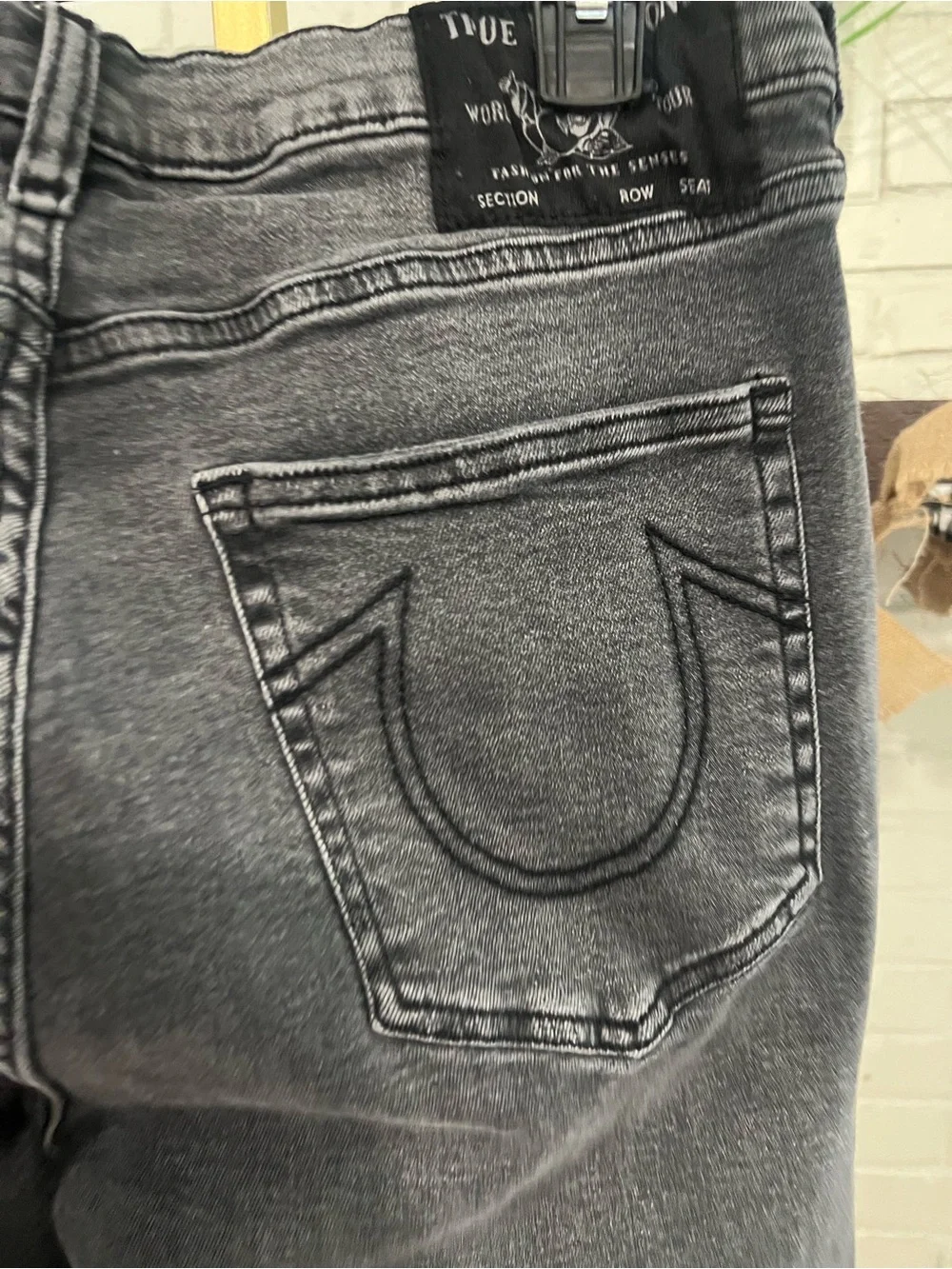 True Religion Men’s Black Washed Skinny Jeans